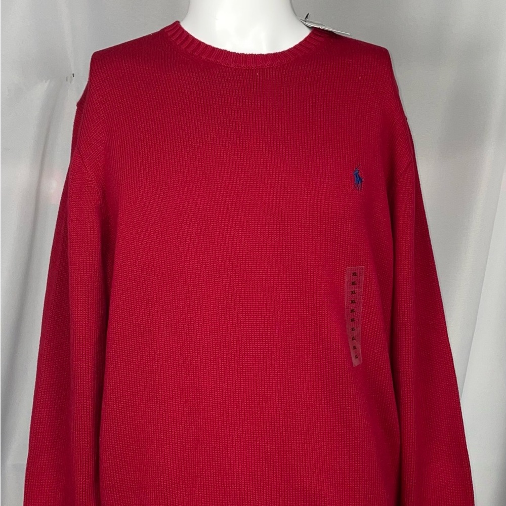 Polo Ralph Lauren Red Blue Poloman Crewneck Sweater Brand New XL Retail $125.00 - Picture 2 of 6